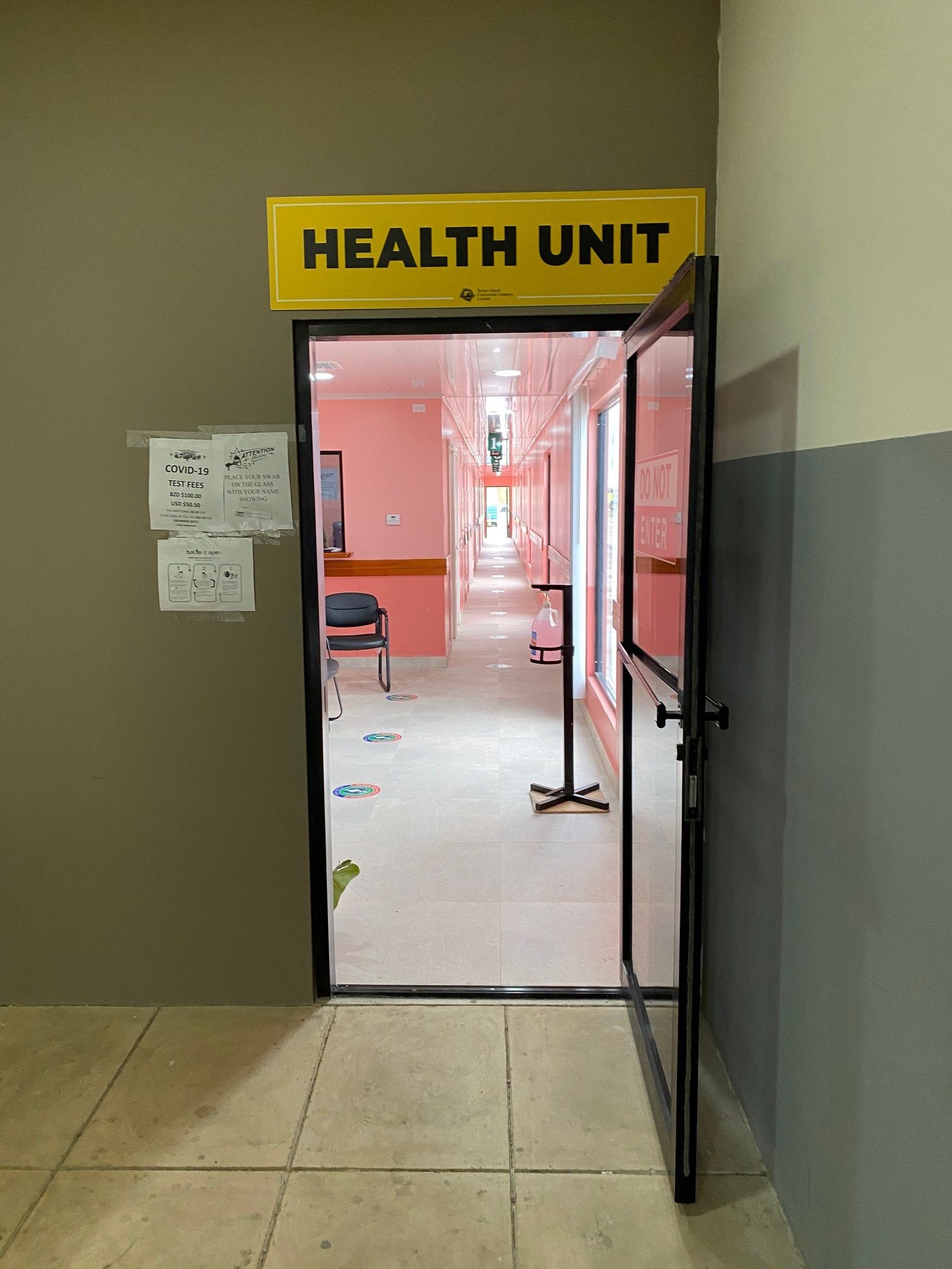 health unit in belize airport