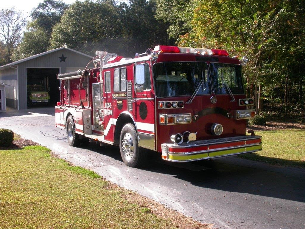Fire truck in driveway